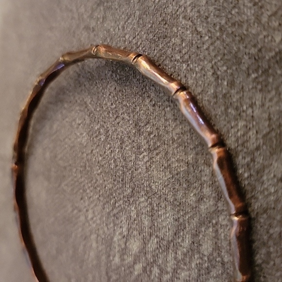 3/$30 Vtg Minimalist Thin Copper Bamboo Bangle Bracelet - Picture 4 of 5